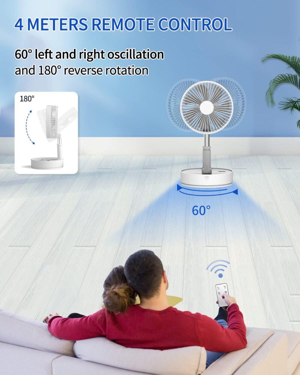 Chargeable DC Folding Fan: Telescopic, Long-Lasting, Portable Fan