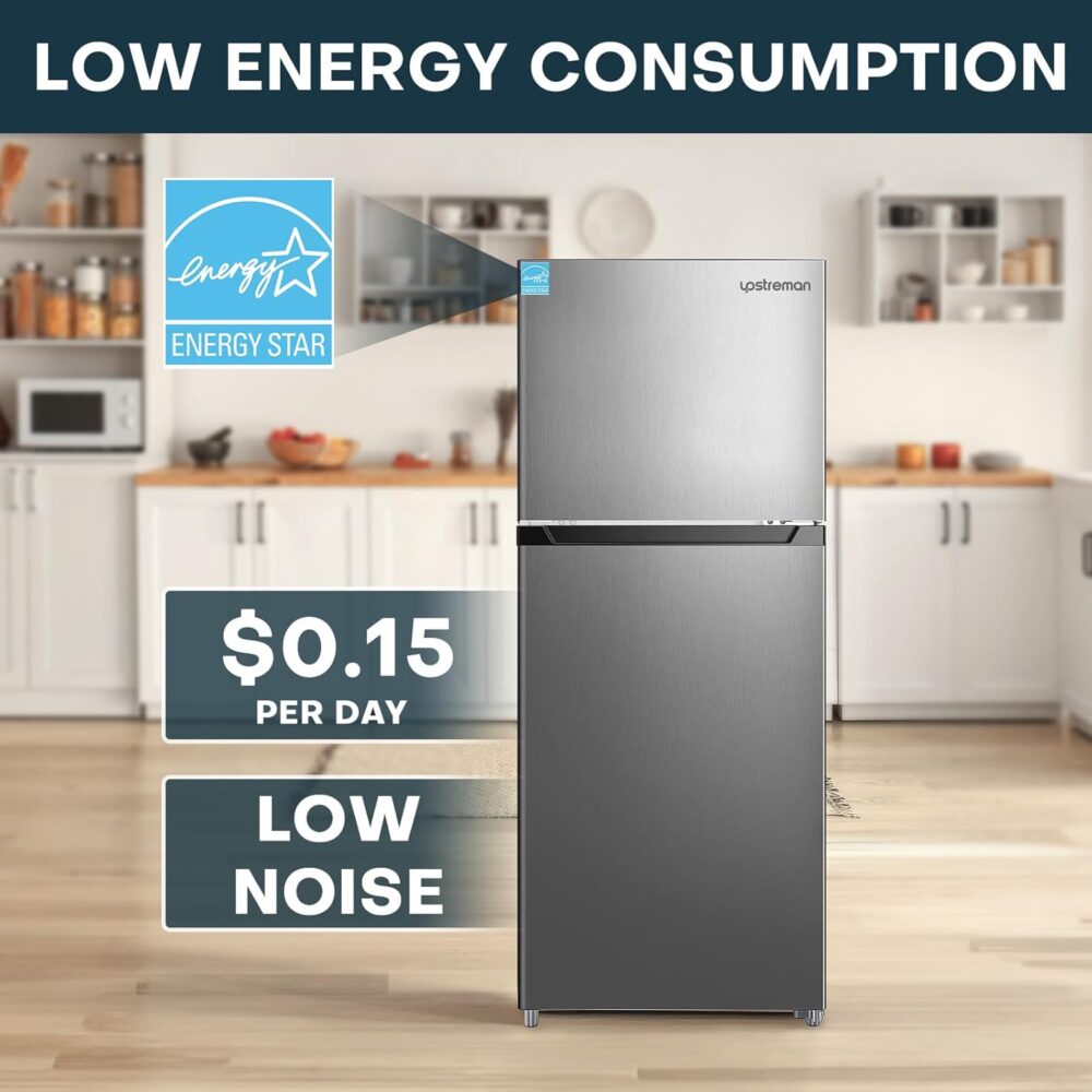 11.6 Cu.Ft Double Door Refrigerator: Stainless Steel, Frost Free, Large Freezer