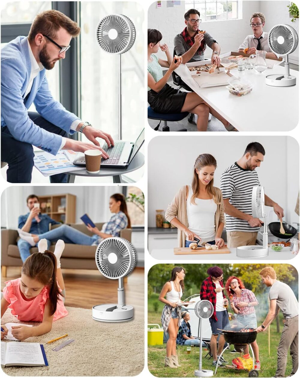 Chargeable DC Folding Fan: Telescopic, Long-Lasting, Portable Fan