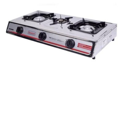Innova Triple Burner Gas Stove: Portable, Enamel, Manual Ignition, White