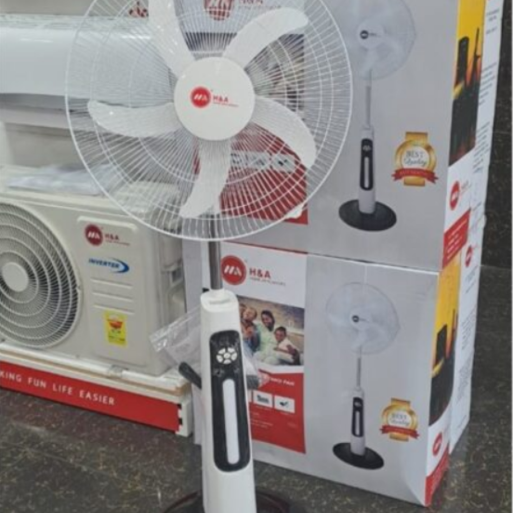 18 Inch Rechargeable Fan: H&A, 9 Speed, Remote Control, 3-10 Hour Run Time