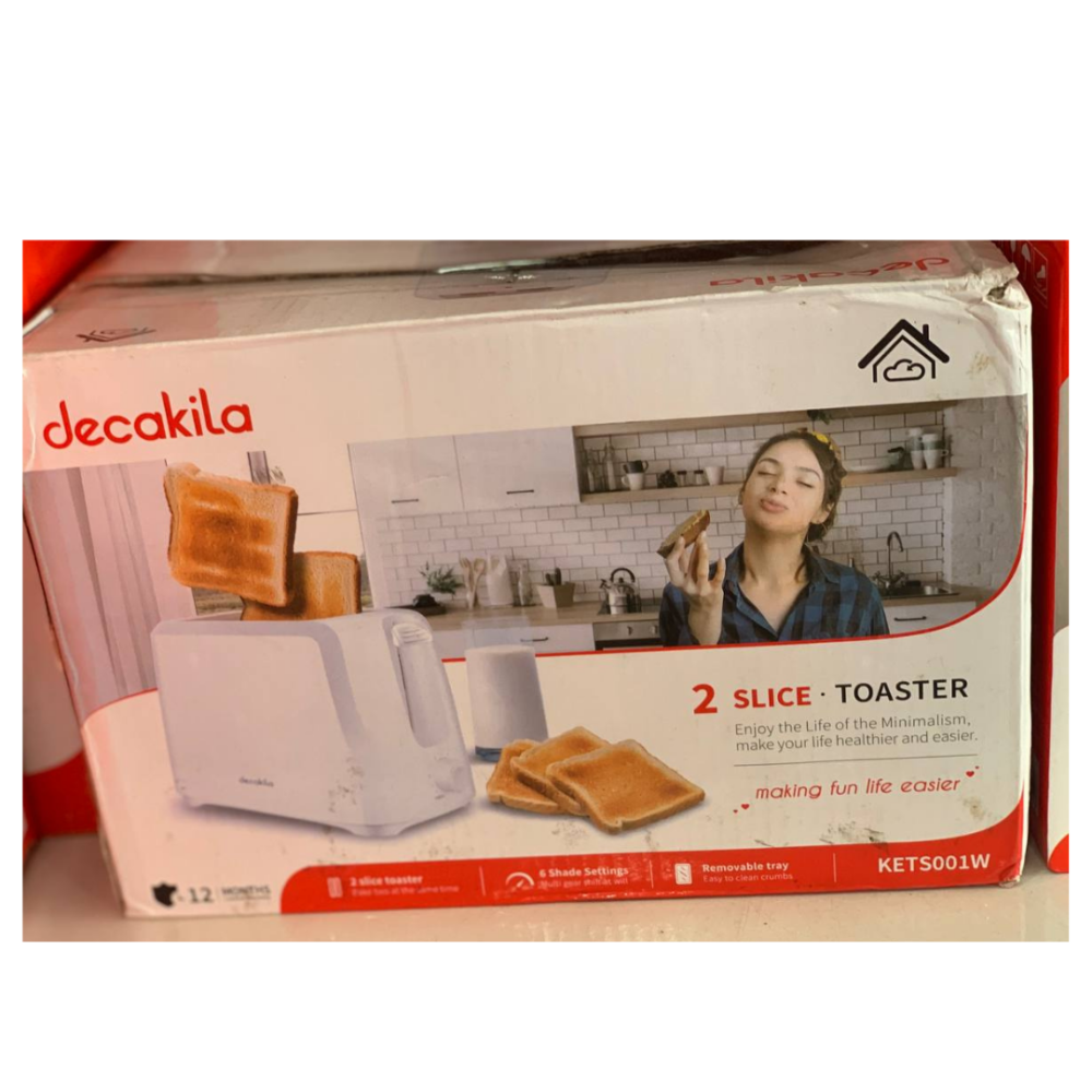 Decakila 2-Slice Toaster: 6 Shade Settings, Removable Tray, Quick Toasting