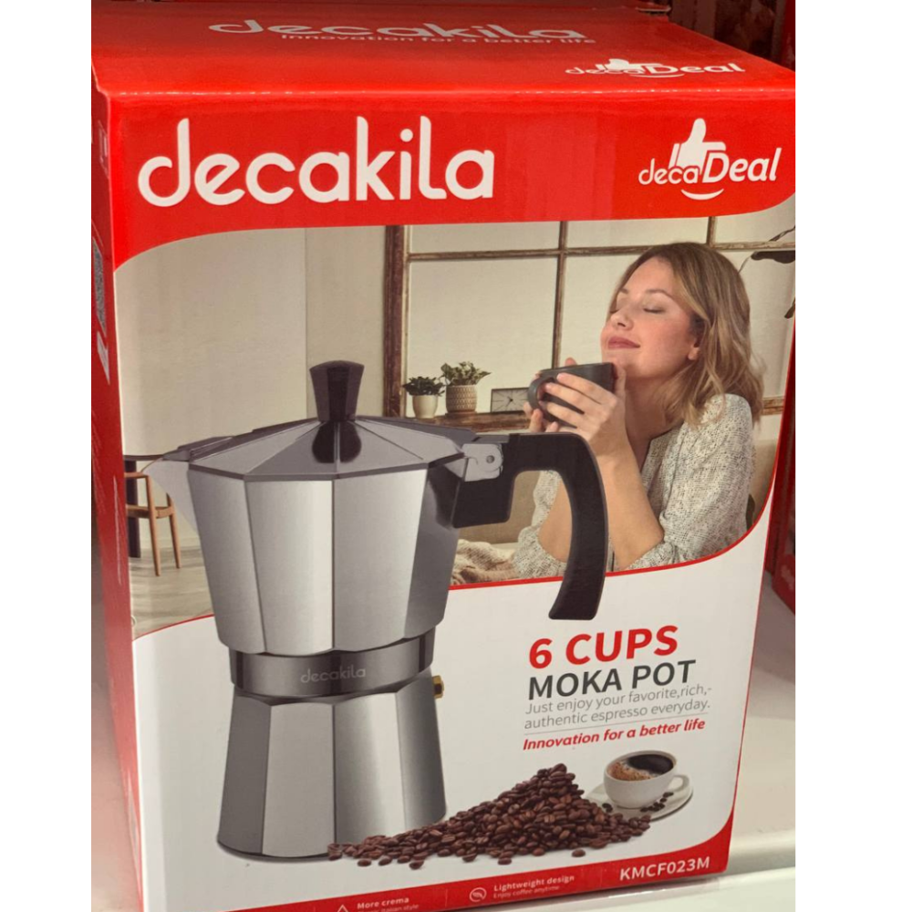 Decakila Moka Pot: 6 Cups, Authentic Espresso, Italian Style Coffee